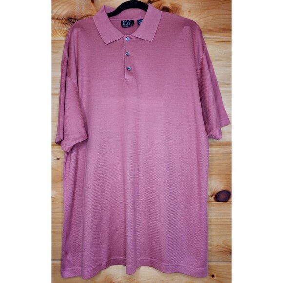 Jos A Bank Signature Men’s Large Silk Blend Dusty Rose Short Sleeve Polo Shirt - Picture 4 of 16